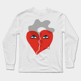 Funny Smoking Broken Heart Pop Art Long Sleeve T-Shirt